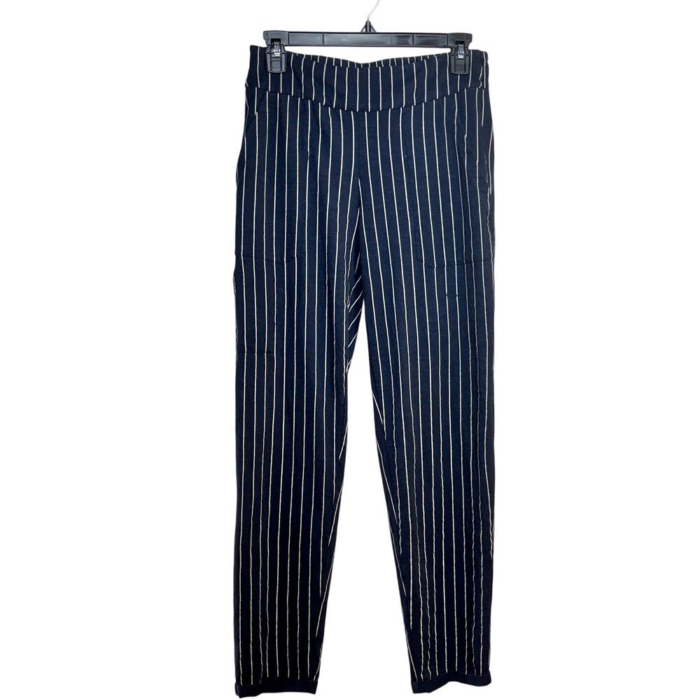 Known Supply Nolan Pant Dark Navy Blue White Stripes Womens Small Organic Cotton